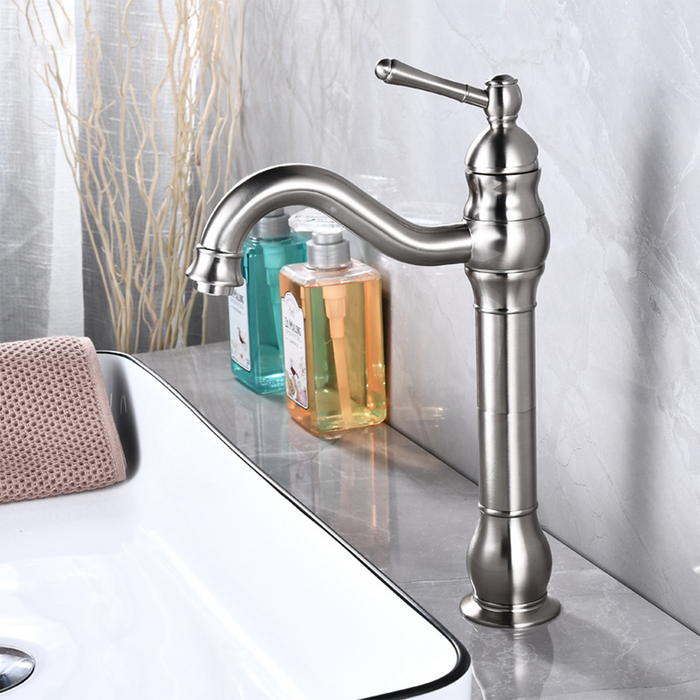 Retro Deck Mounted Cold and Hot Bathroom Sink Faucets