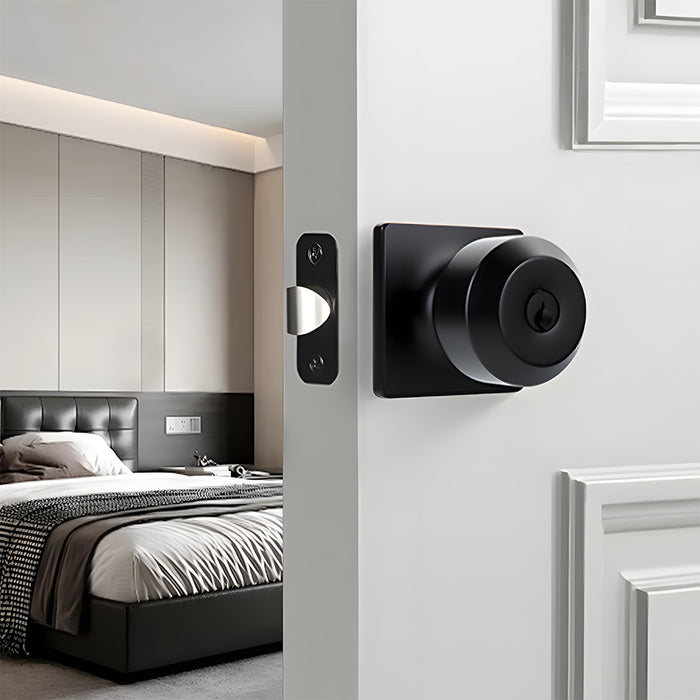 Black Simple Round Door Knob for Room