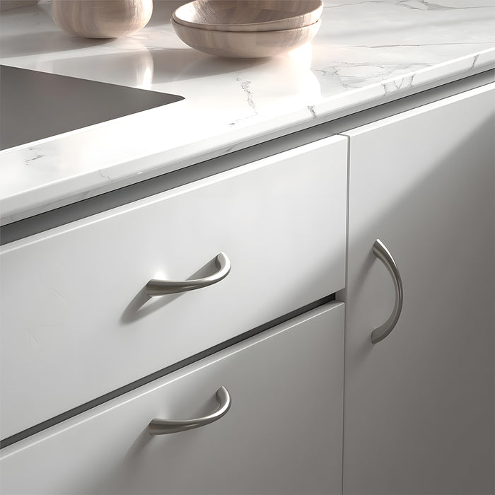Solid Zinc Alloy Curved Cabinet Handles for Dresser Drawer