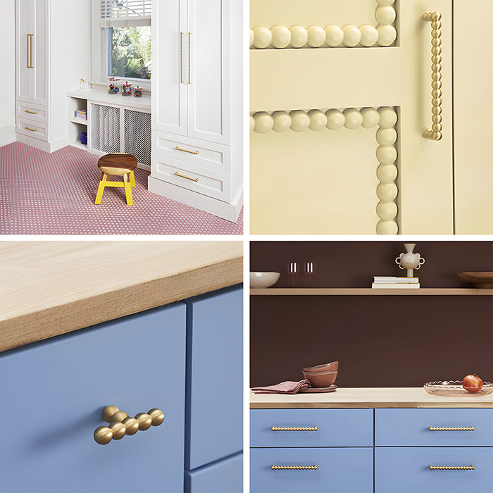 Vintage Spherical Brass Cabinet Handles