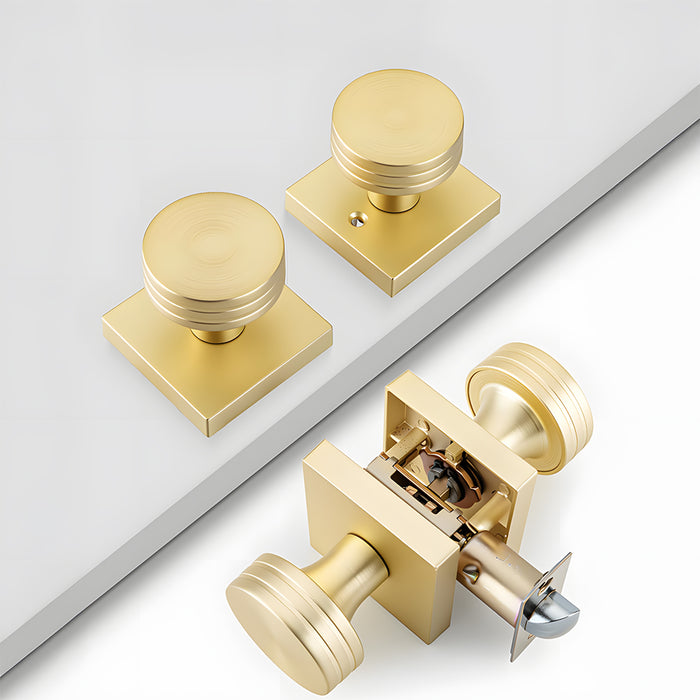 6 Pack Gold Interior Passage Door Knobs for Hallway Kitchen