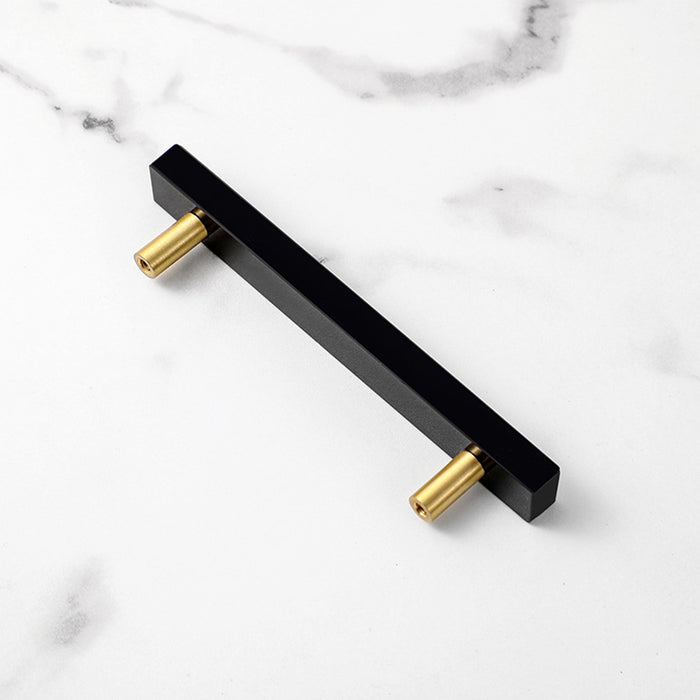 Nordic Light Luxury Marble Brass Square Cabinet Handles