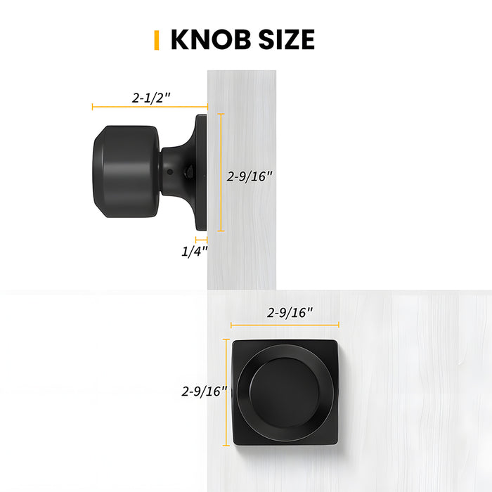 Black Simple Round Door Knob for Room
