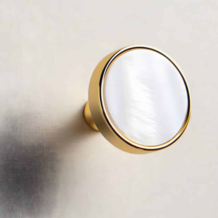 Decorative Natural Shell Cabinet Knobs with Solid Zinc Alloy Base