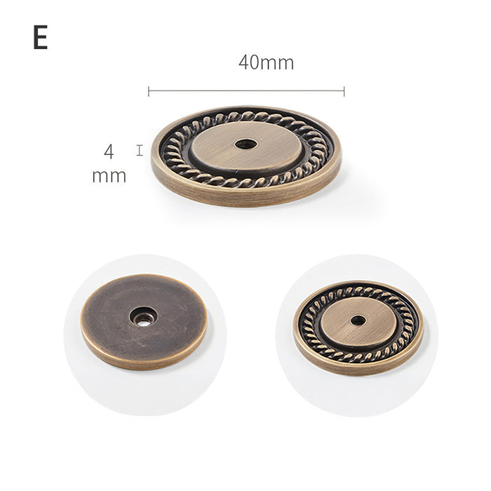 Vintage Bronze Solid Brass Single Hole Cabinet Knob with Backplate