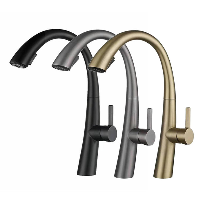 360° Rotatable Single Hole Hot And Cold Pull Out Kitchen Faucets