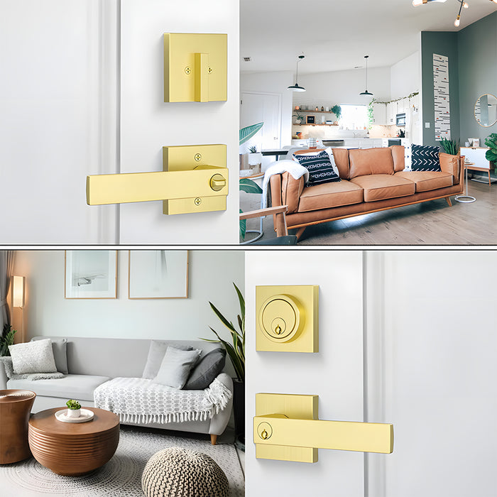 Exterior Entry Door Lock Handleset with Deadbolt