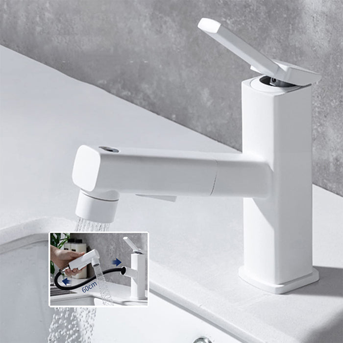 2 Modes Square Pull-Out Bathroom Basin Faucets