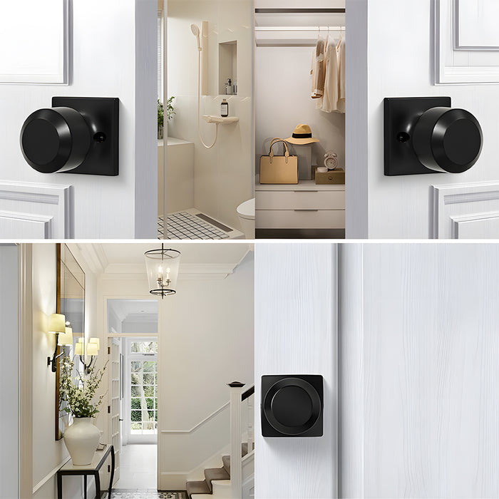 Black Simple Round Door Knob for Room