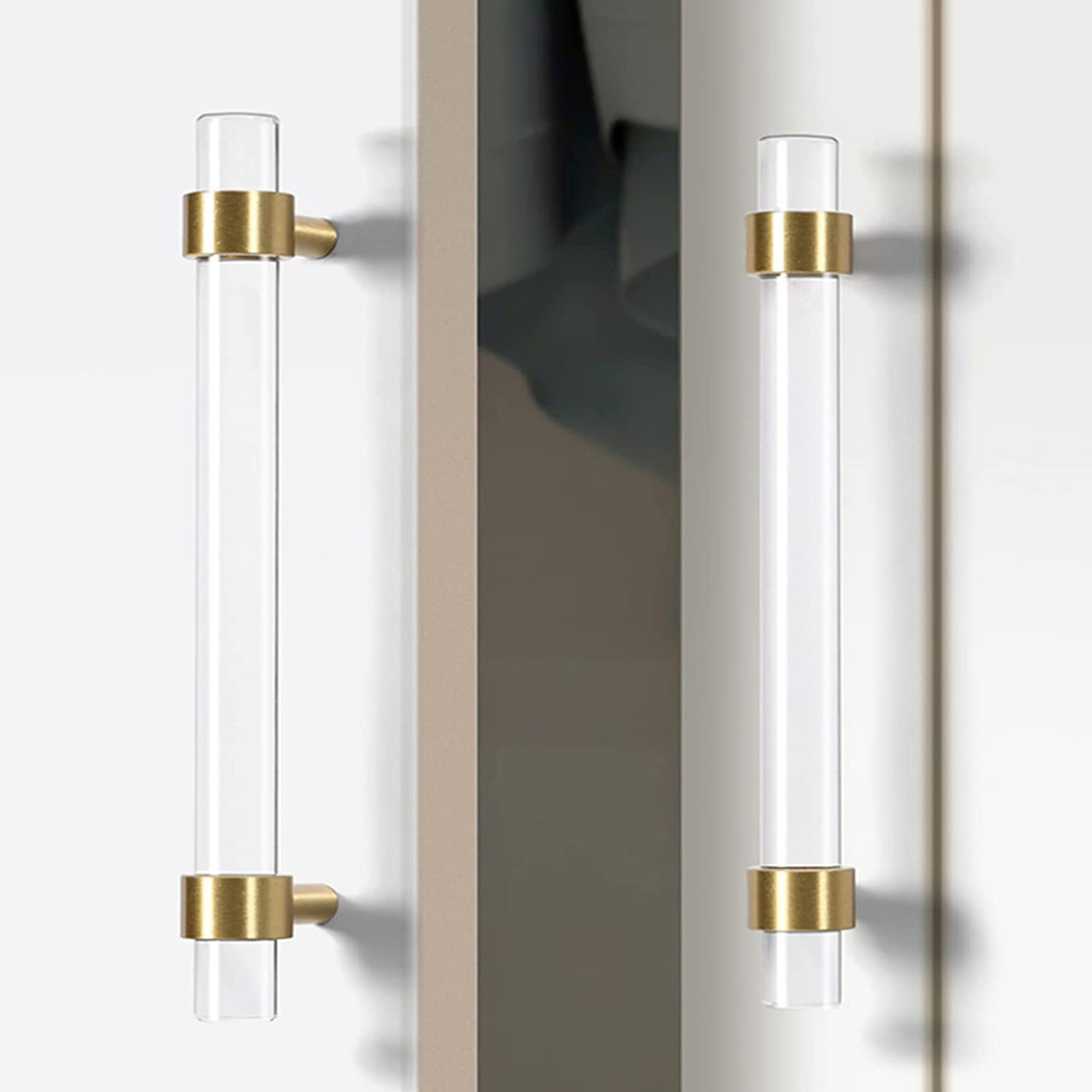 Goldenwarm Clear Acrylic Kithcen Trash Cabinet Pulls Drawer Dresser Handles