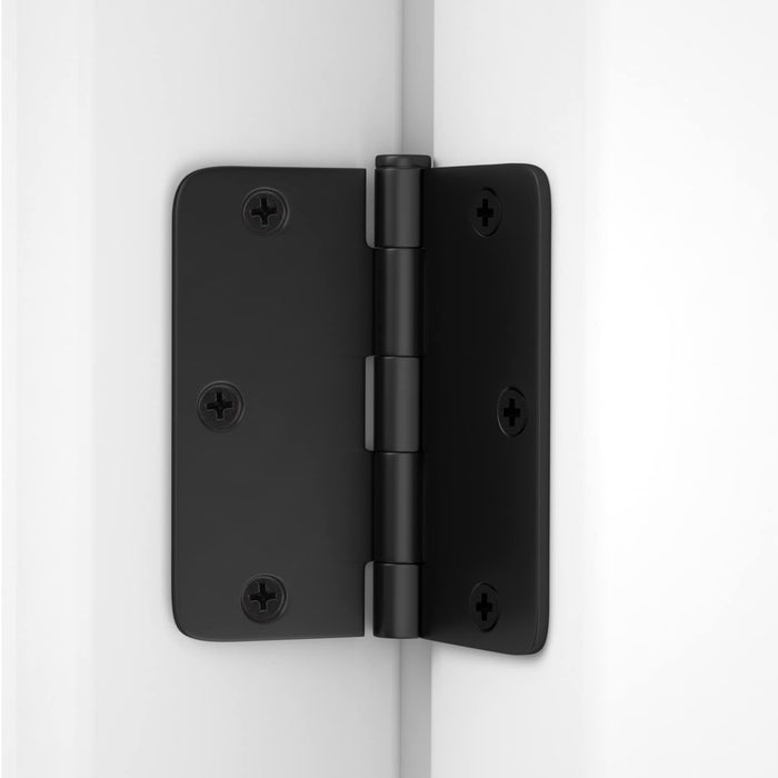 Matte Black 3.5 inch with 5/8 Radius Corners Hinges for Doors Interior