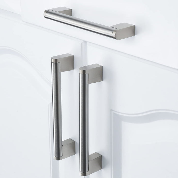 Brushed Nickel Kitchen Cabinet Handle Stainless Steel Silver Drawer Pulls