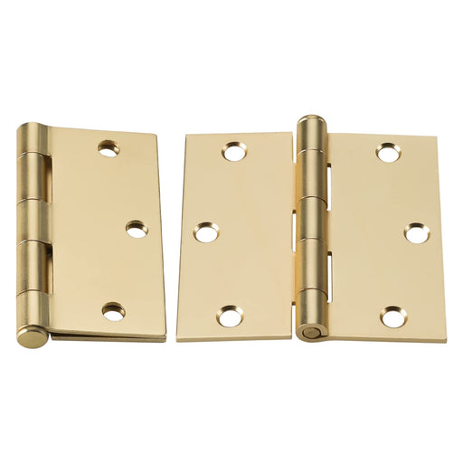 3.5 inch Satin Brass Gold Door Square  Butt Hinges for Doors Interior