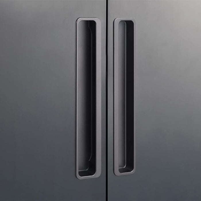 Modern Slotted Recessed Concealed Sliding Door Cabinet Handles