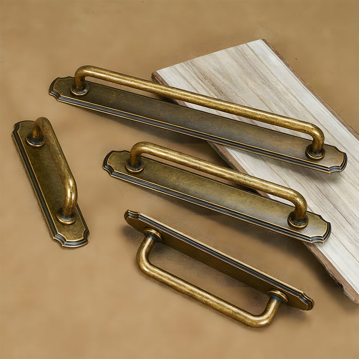 Vintage Zinc Alloy Drawer Handles with Backplate