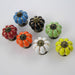 Vintage Pumpkin Ceramic & Zinc Alloy Drawer Handles with Leaf Backplate