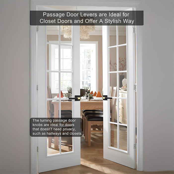 Zinc Alloy Black Gold Interior Door Handle Heavy Duty Door Lever