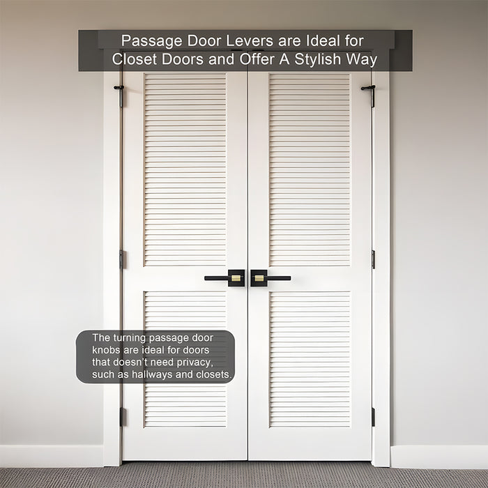 Zinc Alloy Black Gold Interior Door Handle Heavy Duty Door Lever