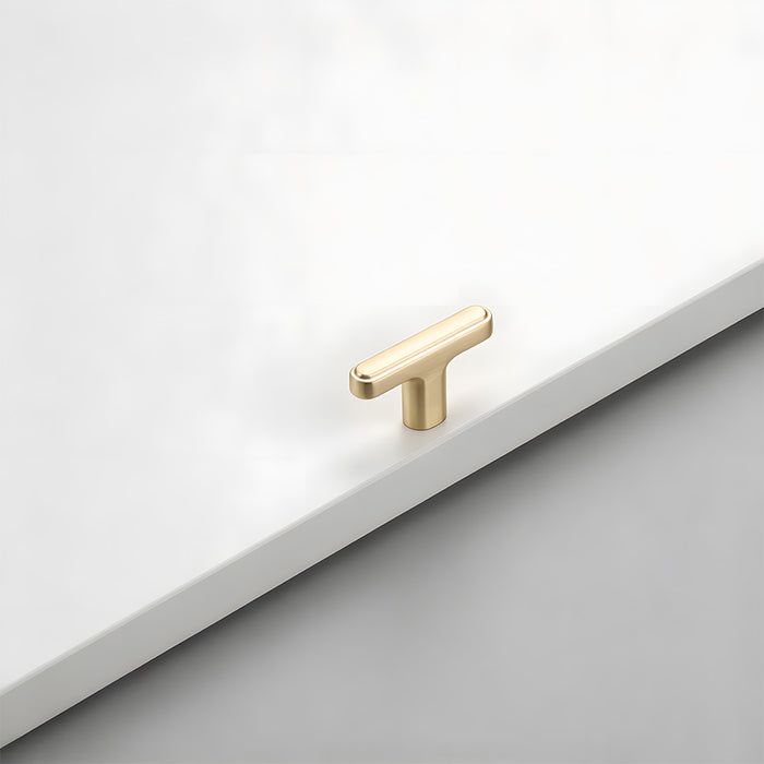 Modern Zinc Alloy T Bar Knobs & Grooved Bar Cabinet Pulls