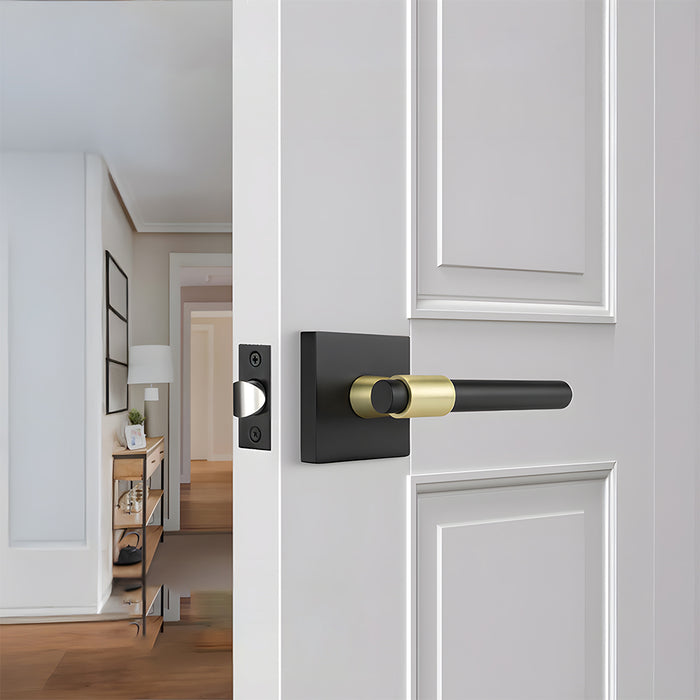 Zinc Alloy Black Gold Interior Door Handle Heavy Duty Door Lever