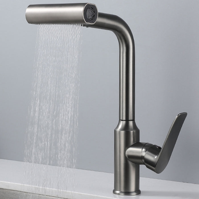 4 Modes Rainfall Deck Mounted Pull-Out Kitchen Faucet