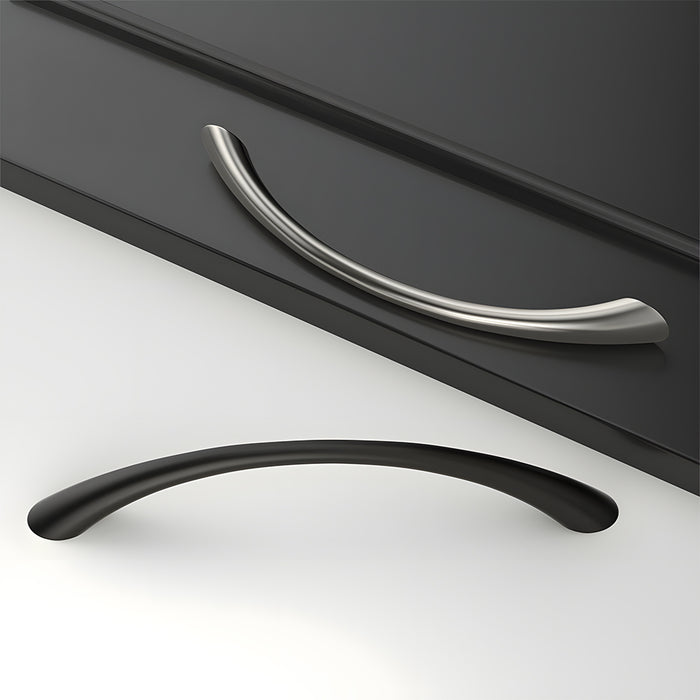 Solid Zinc Alloy Curved Cabinet Handles for Dresser Drawer