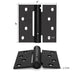 4 Inch Black Self Closing Spring with Square Corners Door Hinges