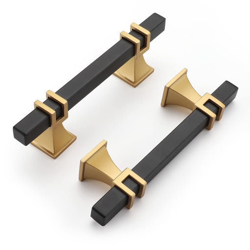 Goldenwarm Brushed Nickel & Black Cabinet Pulls Solid Modern Drawer Pulls