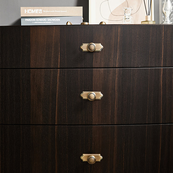 Vintage Bronze Solid Brass Single Hole Cabinet Knob with Backplate