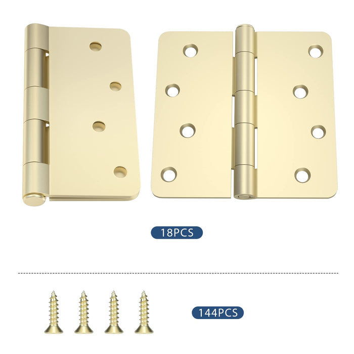 Matte Copper 4 Inch 8 Holes Oil Rubbed 1/4"Round Corner Residential Door Hinges