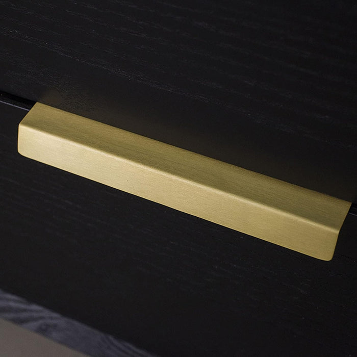 Modern Simple Embedded Brass Gold Edge Pulls