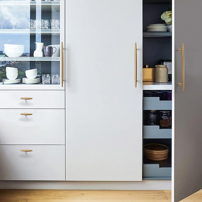 Modern Solid Brass Kitchen Cabinet Knobs and Handles