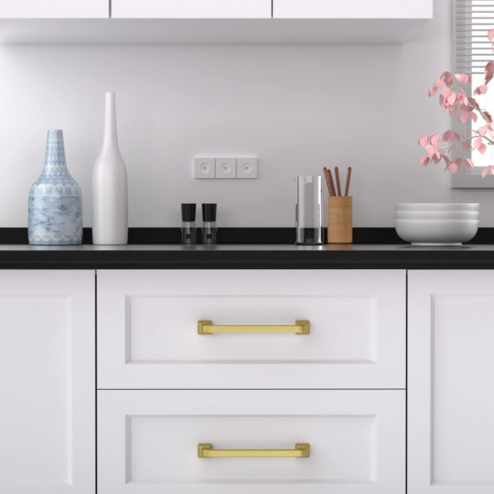 Solid Zinc Gold and Black Pulls Handles for Cabinets