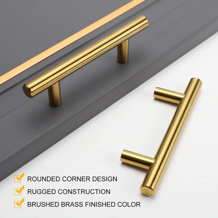Brass Solid Gold Dresser Handles Stainless Steel Gold Cabinet Handles