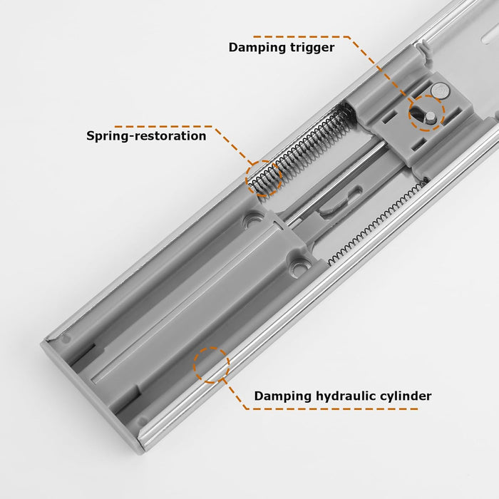 LONTAN Soft Close Drawer Slides 12 Inch 5 Pairs Heavy Duty Ball Bearing Dresser Drawer Glides 9.76" Extension Side Mount Kitchen Cabinet Rails 100lb Capacity