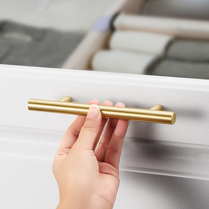 Brushed Brass Euro Style Cabinet Handles for Kitchen