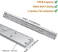 LONTAN 16 inch Heavy Duty Soft Close Drawer Slides 1 Pair 3 Fold Full Extension Ball Bearing Drawer Glides Side Mount Cabinet Rails with Rear Mounting Brackets 100lb Capacity