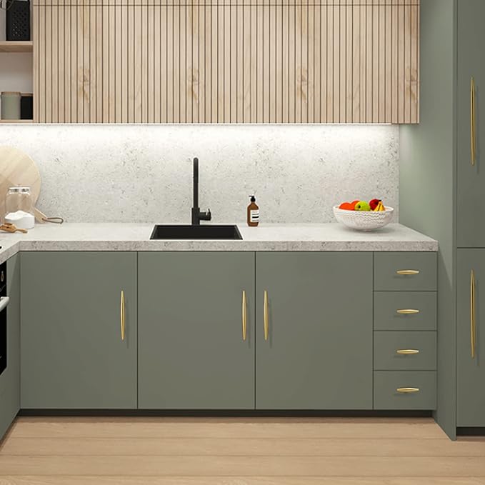 Modern Solid Brass Kitchen Cabinet Knobs and Handles