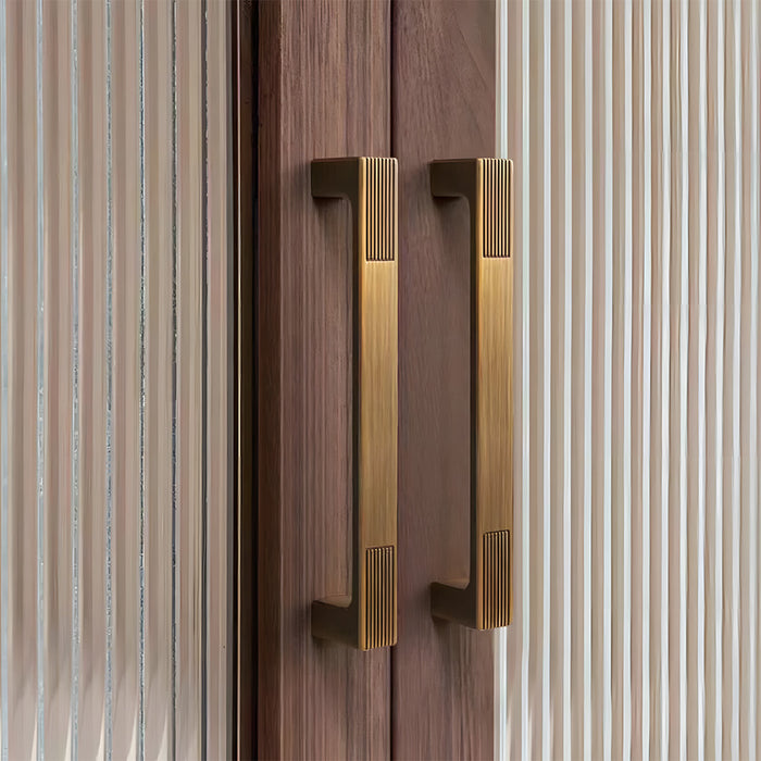 Square Textured Gold & Black Drawer Handles