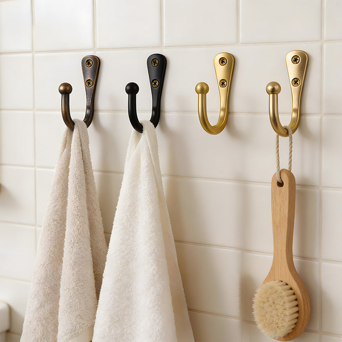 Vintage Brass Single Wall Hooks