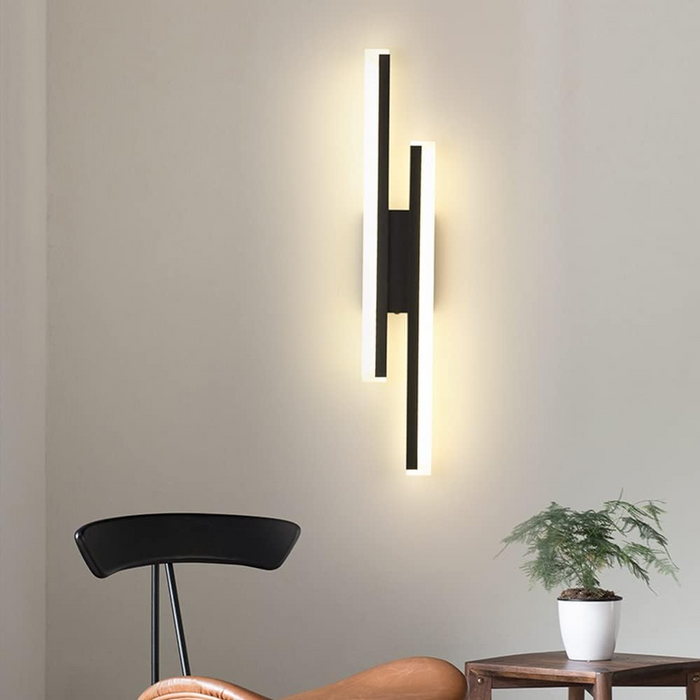Modern Black Linear LED Wall Sconce Lighting for Bedroom & Living Room