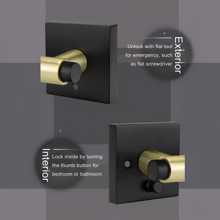 Zinc Alloy Black Gold Interior Door Handle Heavy Duty Door Lever