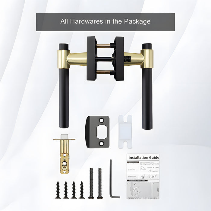 Zinc Alloy Black Gold Interior Door Handle Heavy Duty Door Lever