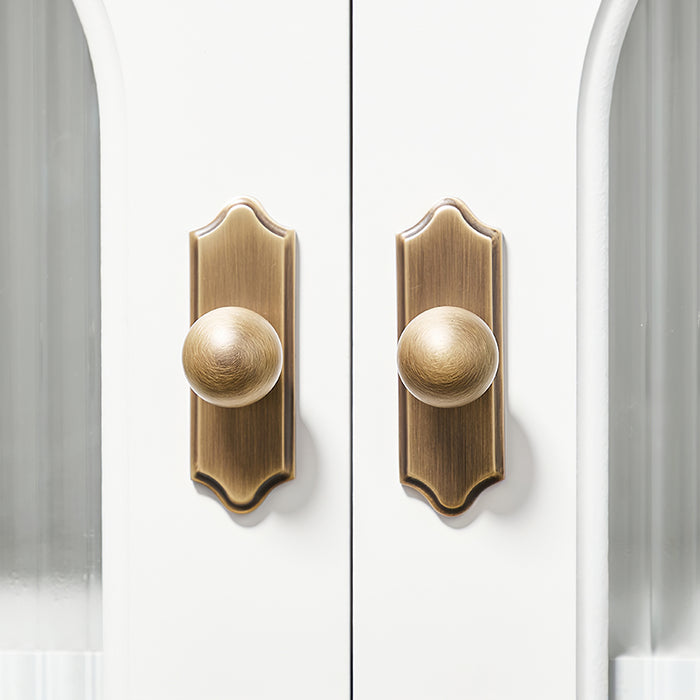 Vintage Bronze Solid Brass Single Hole Cabinet Knob with Backplate