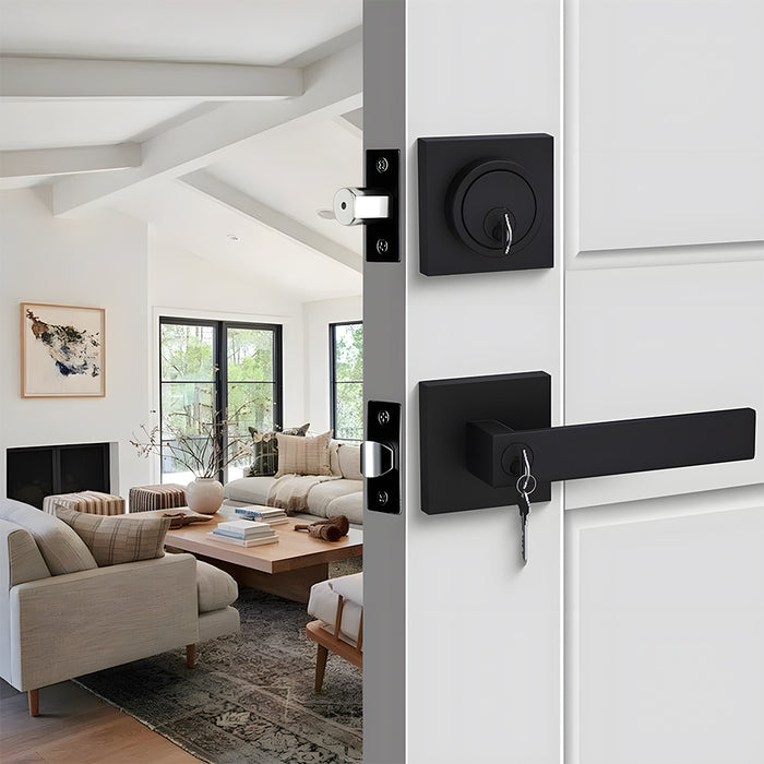 Exterior Entry Door Lock Handleset with Deadbolt