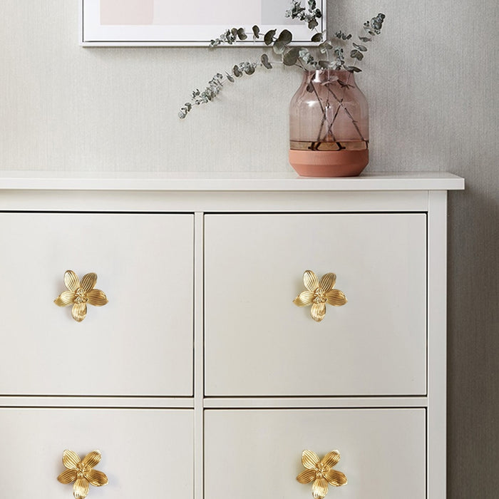 Goldenwarm Gold Flower Brass Cabinet Knobs And Drawer Pulls Goldenwarm Gold Flower Brass Cabinet Knobs And Drawer Pulls