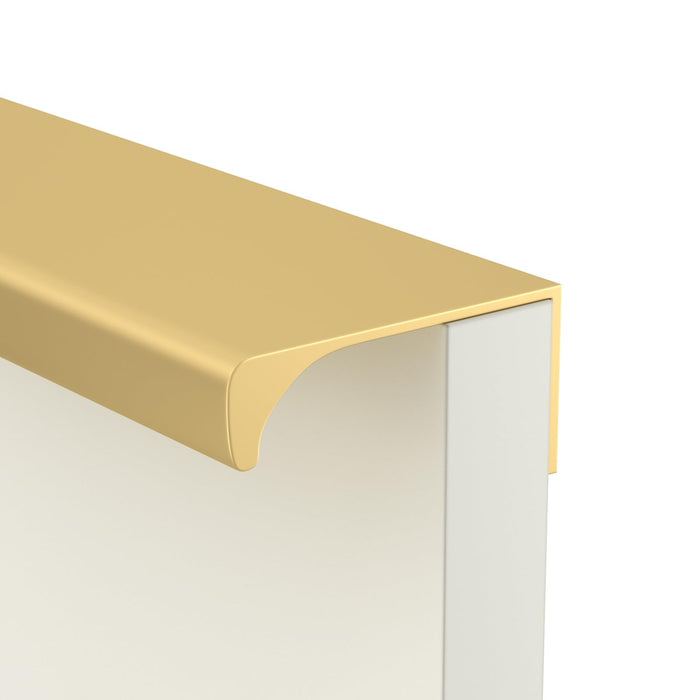 Modern Brushed Brass Finger Edge Pulls for Cabinets