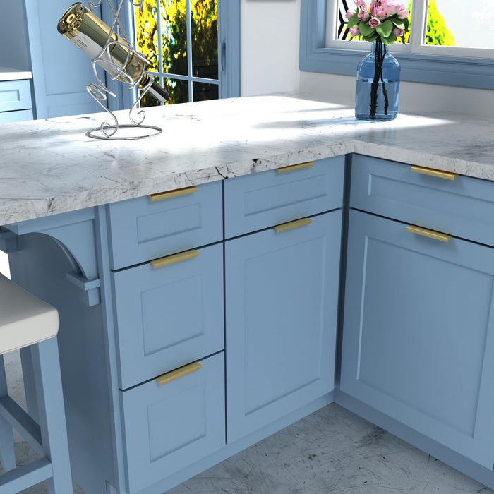 Modern Brushed Brass Finger Edge Pulls for Cabinets