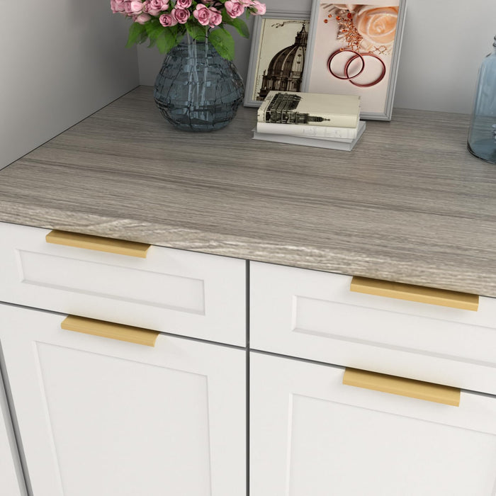 Modern Brushed Brass Finger Edge Pulls for Cabinets