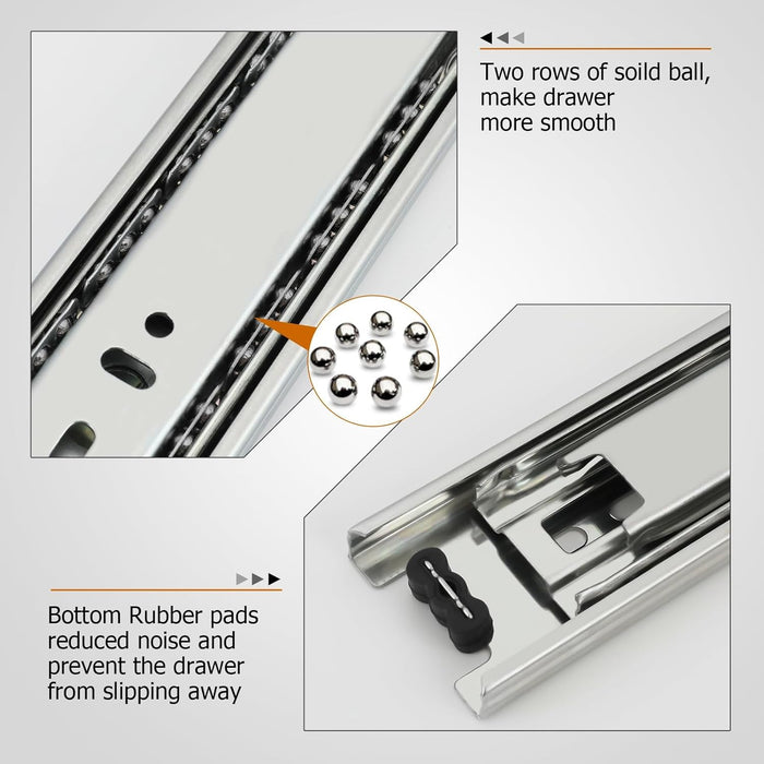 Soft close ball bearing side mount drawer slides Soft close ball bearing side mount drawer slides
